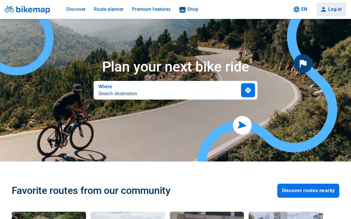 Bikemap website preview