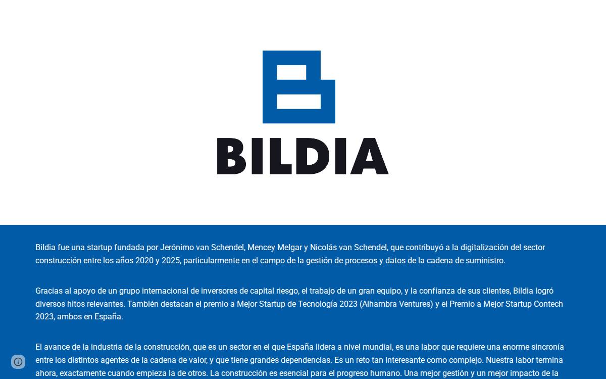 Bildia website preview