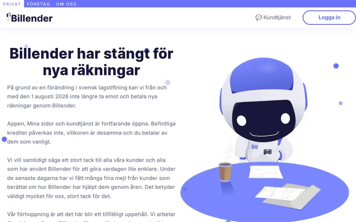 Billender website preview