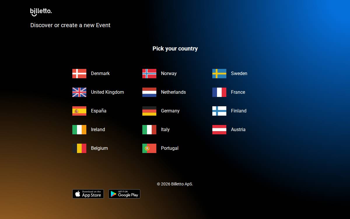 Billetto website preview
