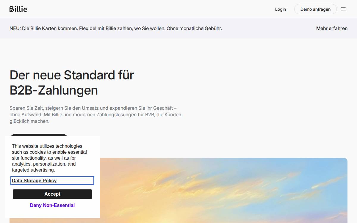 Billie website preview