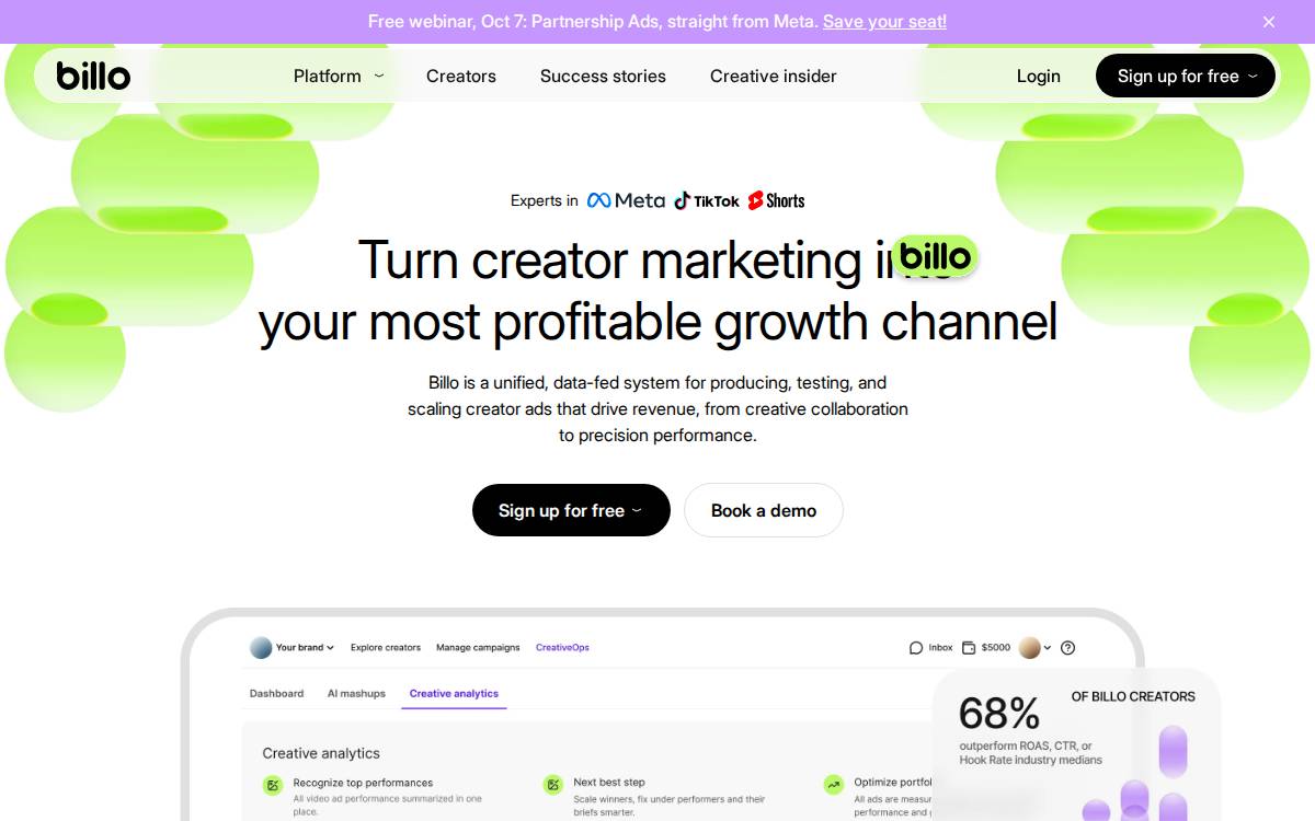 Billo website preview