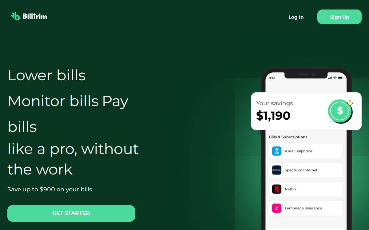 BillTrim website preview