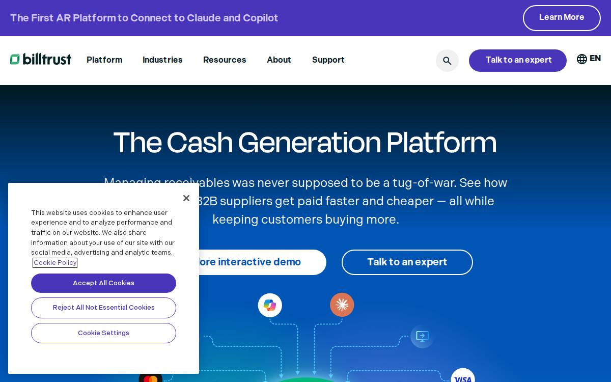 Billtrust website preview