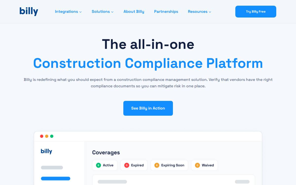 Billy website preview