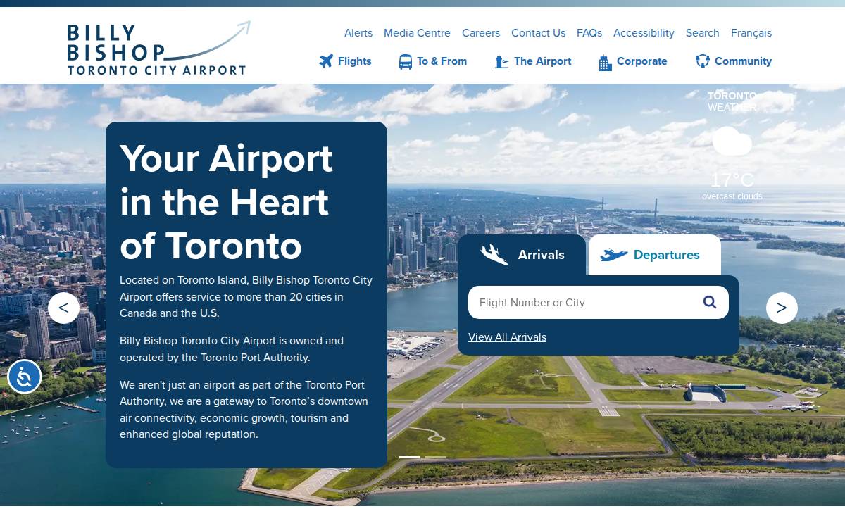 Billybishopairport website preview