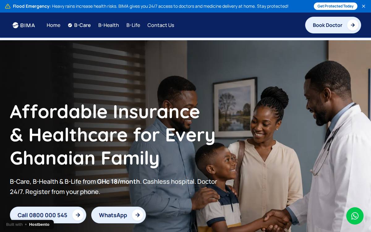 BIMA／Milvik website preview