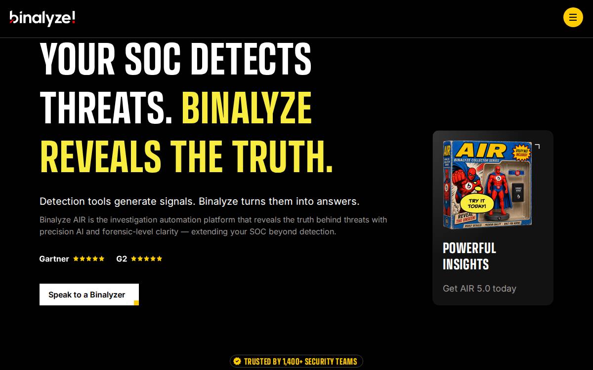 Binalyze website preview