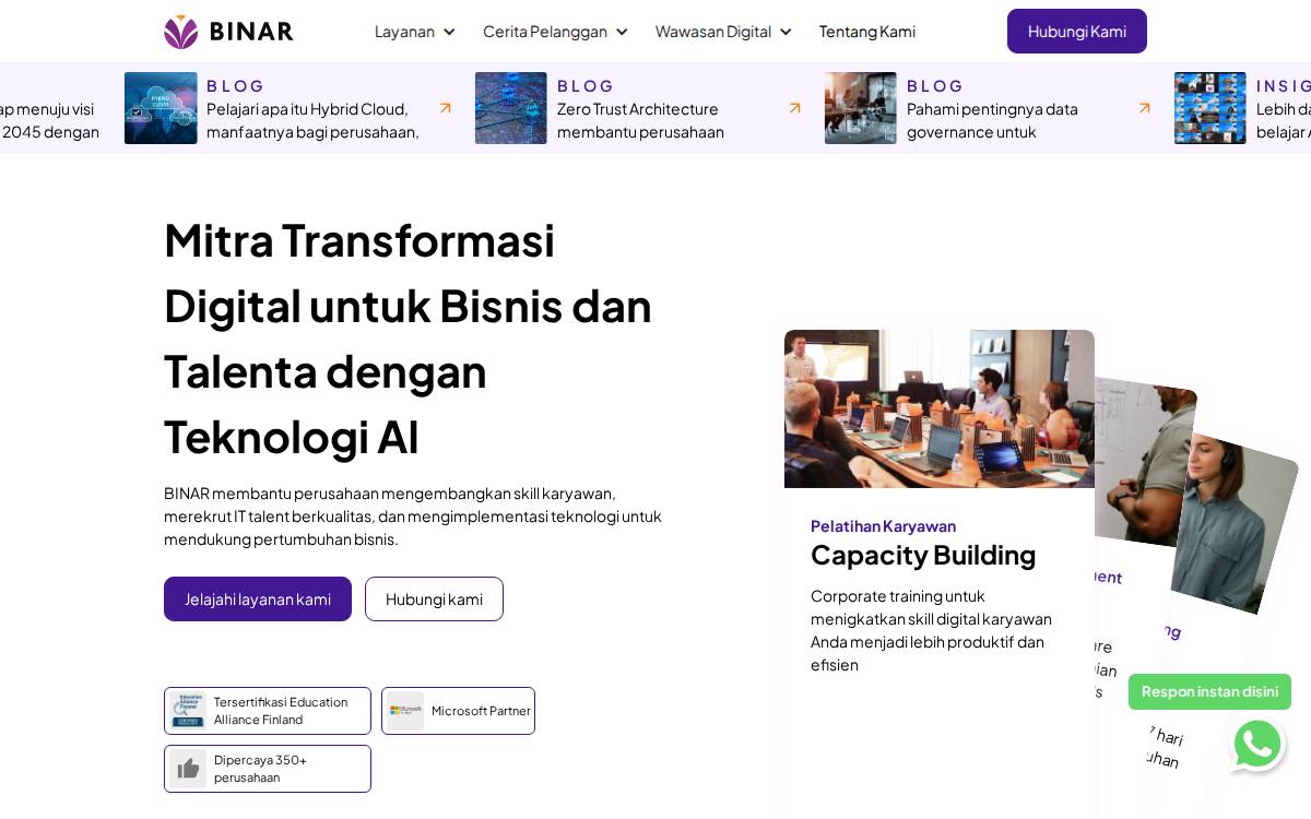Binar Academy website preview