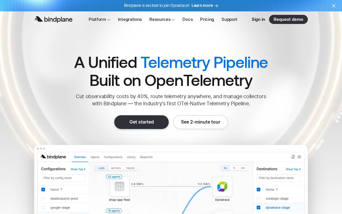 Bindplane website preview