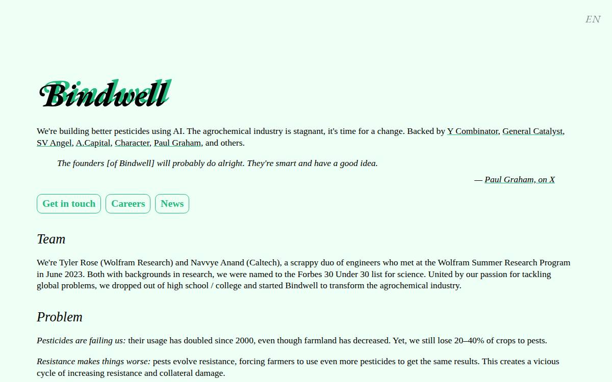 Bindwell website preview