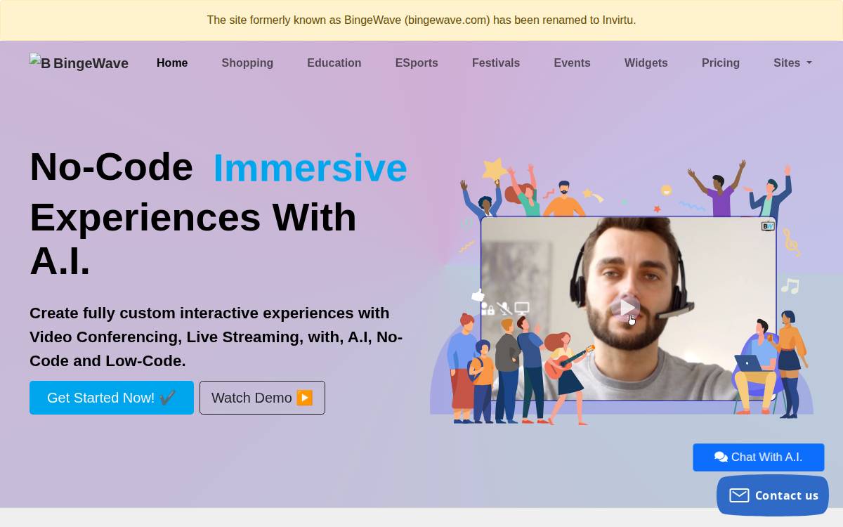 BingeWave website preview