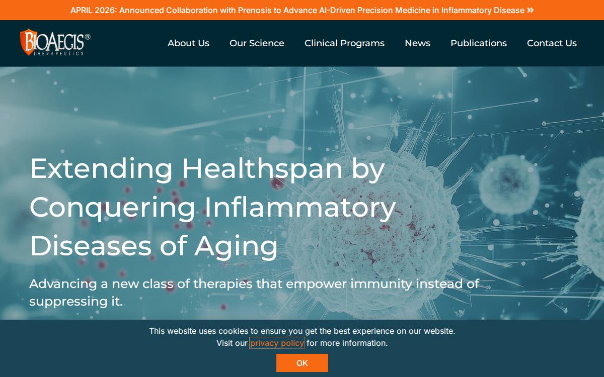BioAegis Therapeutics website preview