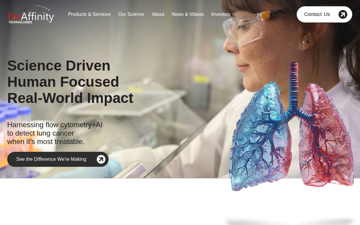 bioAffinity Technologies website preview