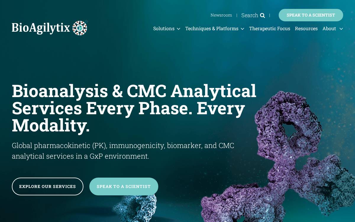Bioagilytix website preview
