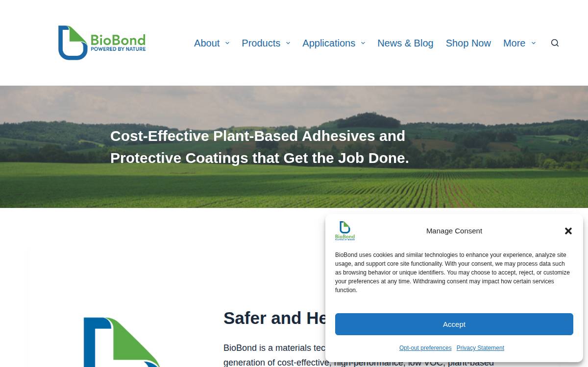 Biobond Adhesives website preview