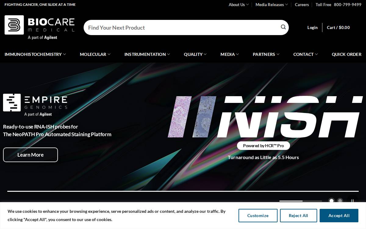 Biocare Medical website preview