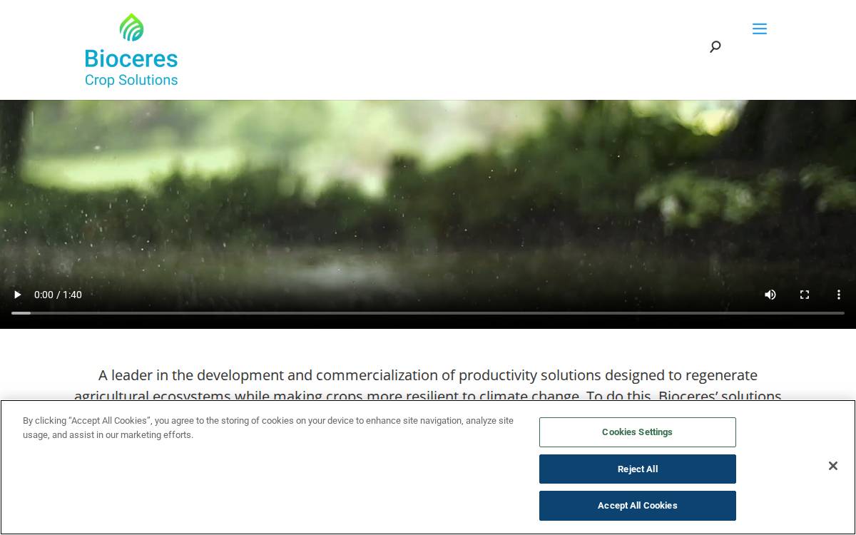 Bioceres Crop Solutions website preview