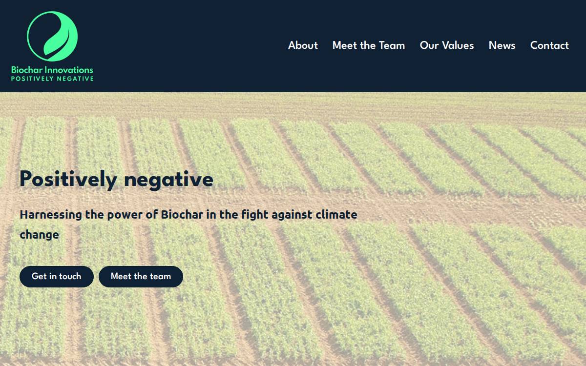 Biochar Innovations website preview