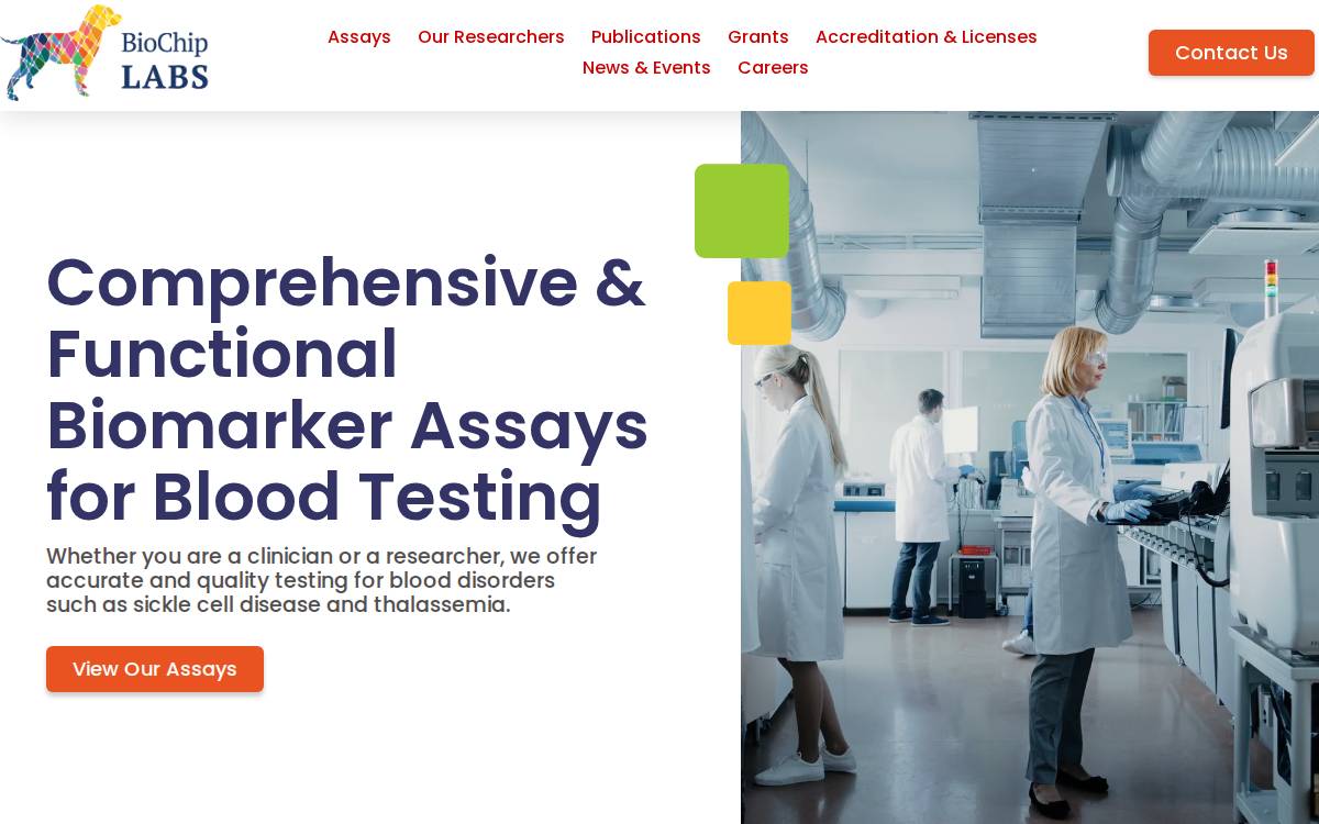 BioChip Labs website preview