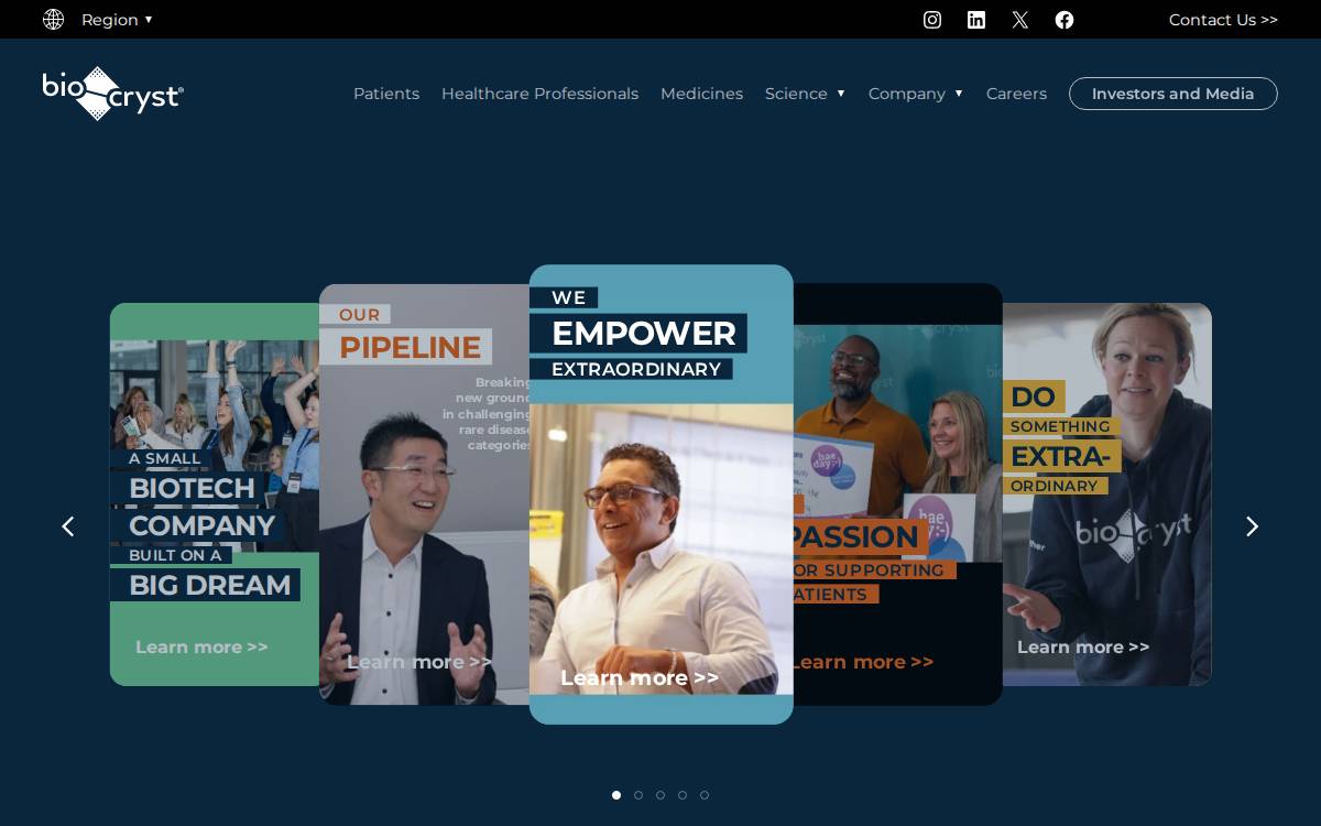 BioCryst Pharmaceuticals website preview