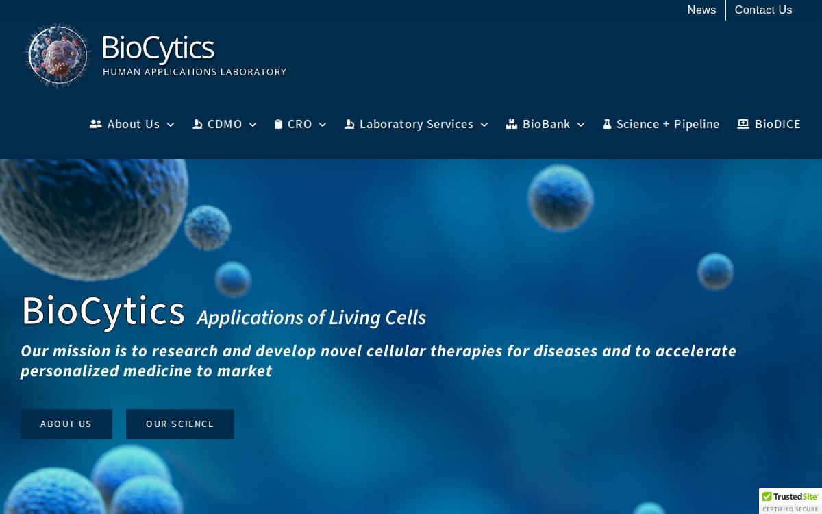 BioCytics website preview
