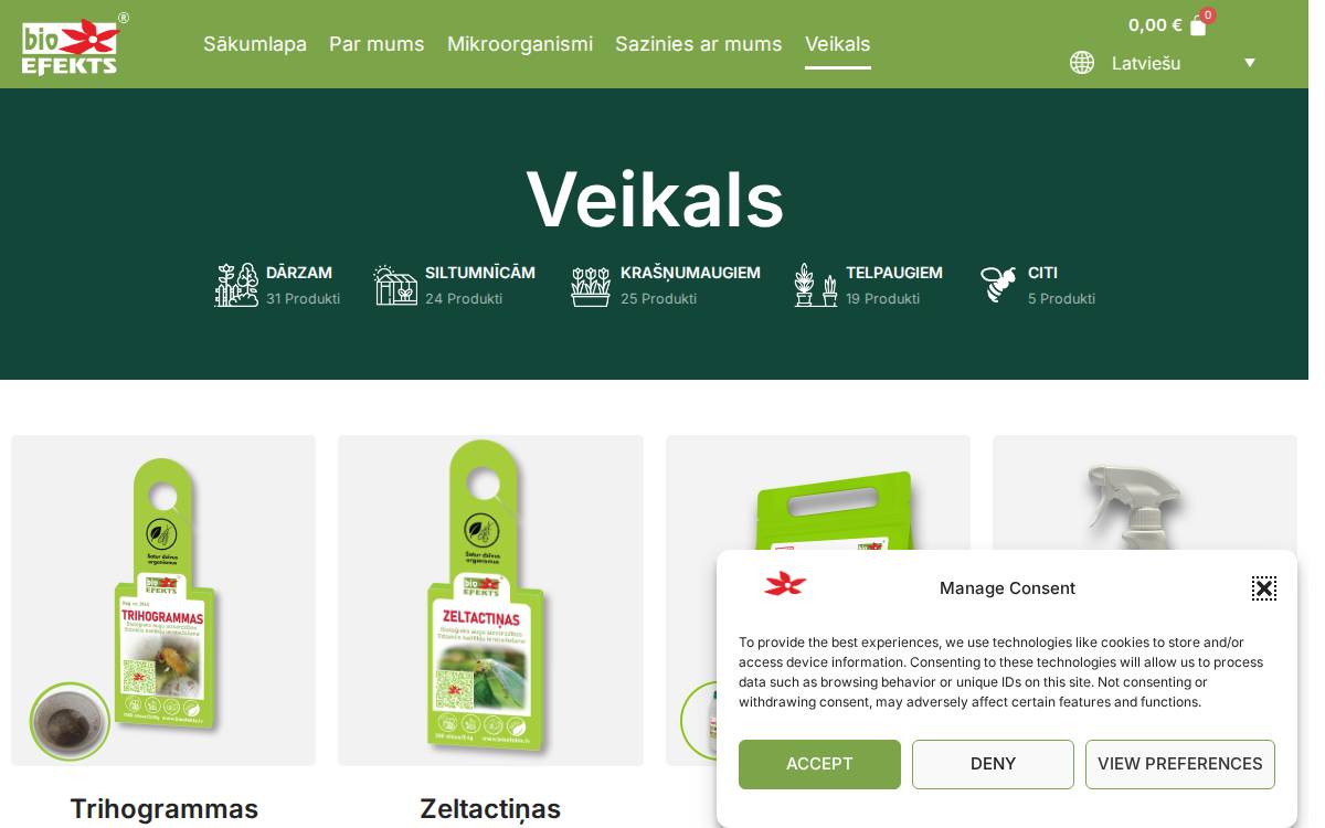 Bioefekts website preview