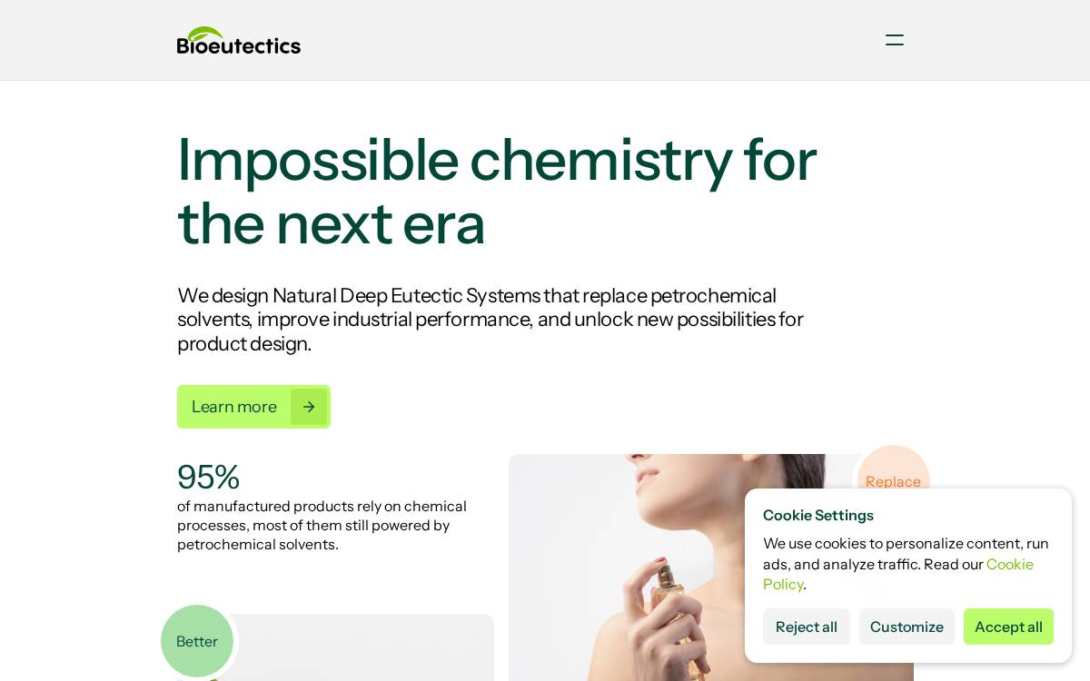 Bioeutectics website preview