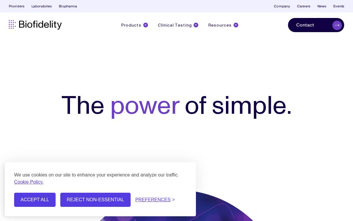 Biofidelity Revolutionising genomic analysis website preview