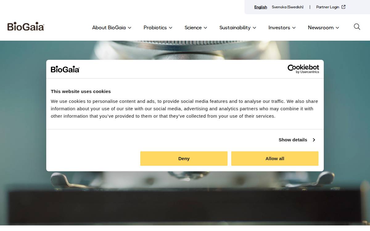 BioGaia website preview