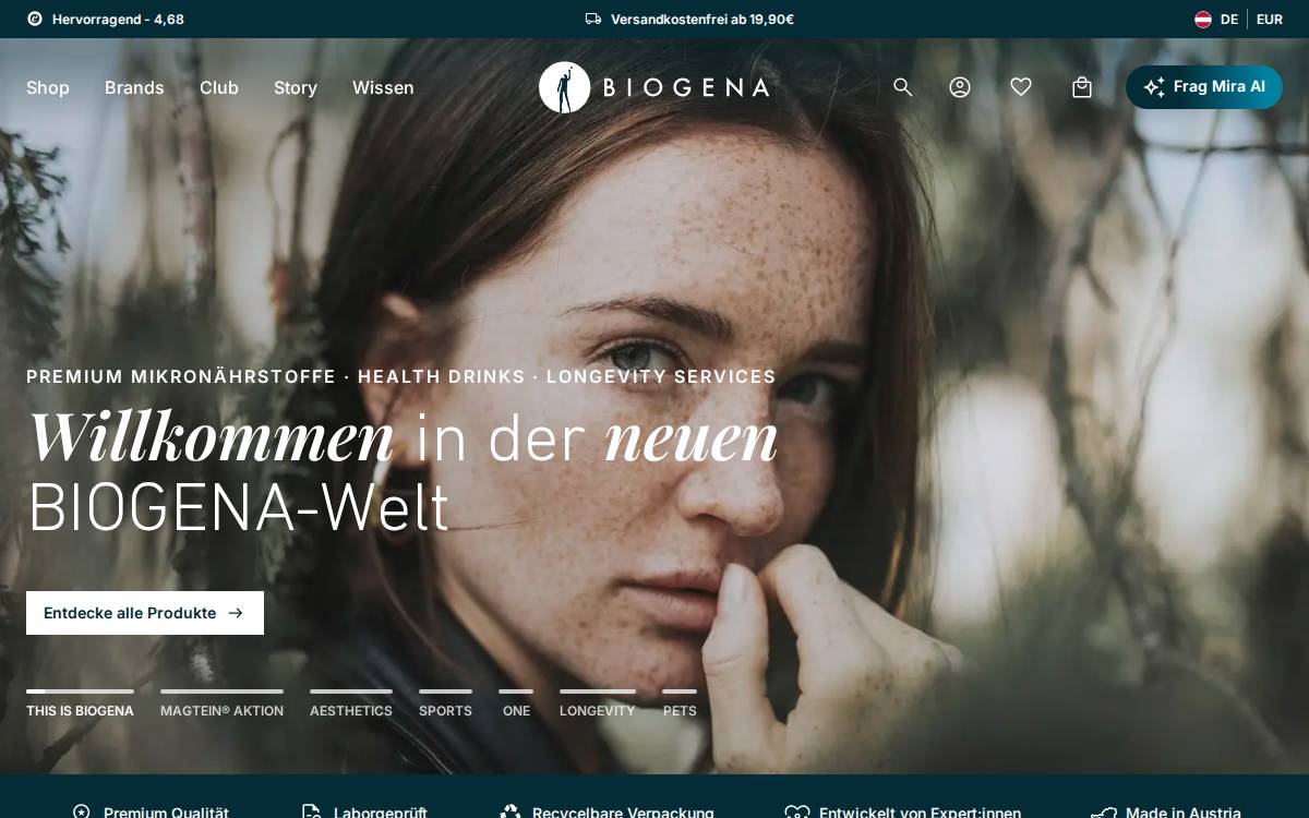 Biogena website preview