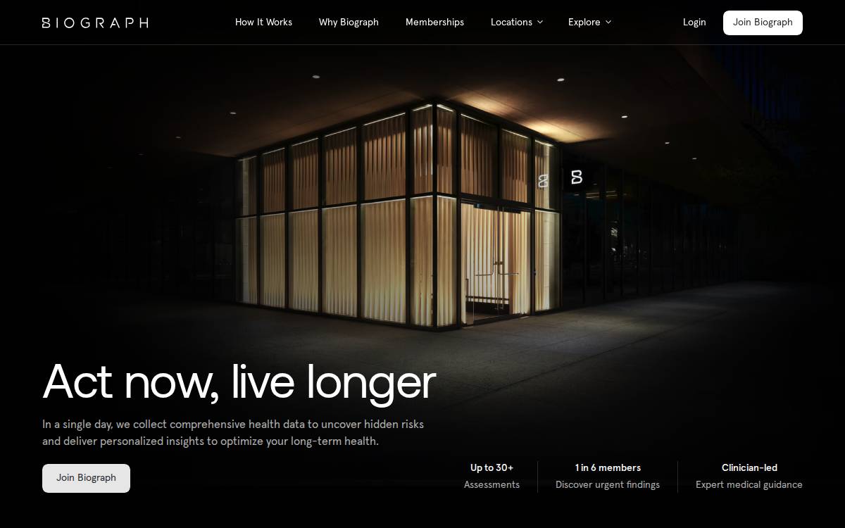 Biograph website preview