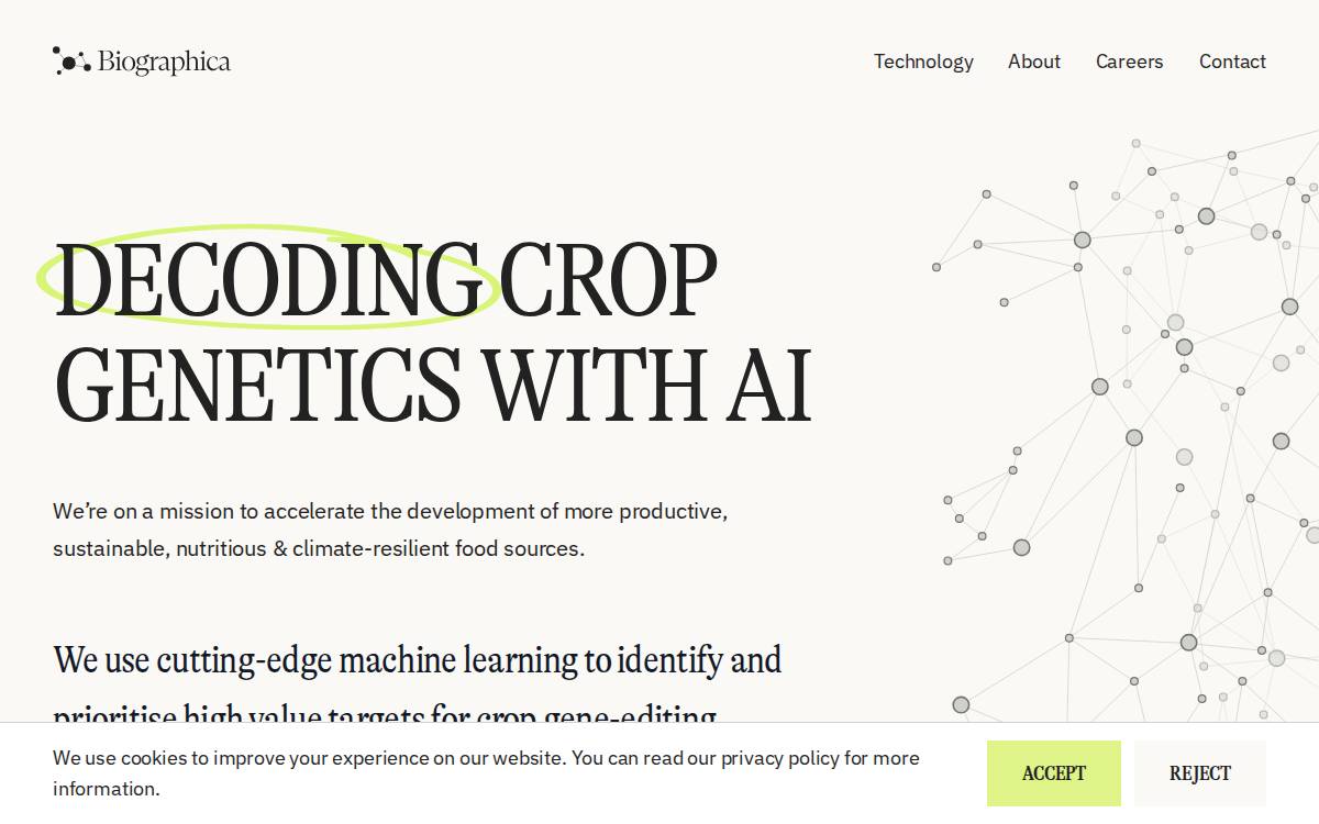 Biographica website preview