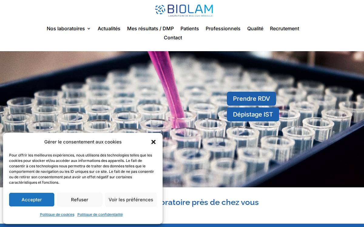 Biolam website preview
