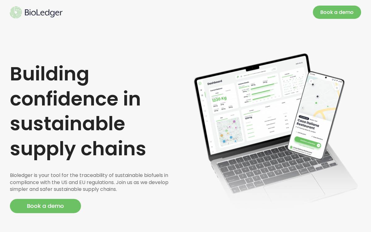 Bioledger website preview