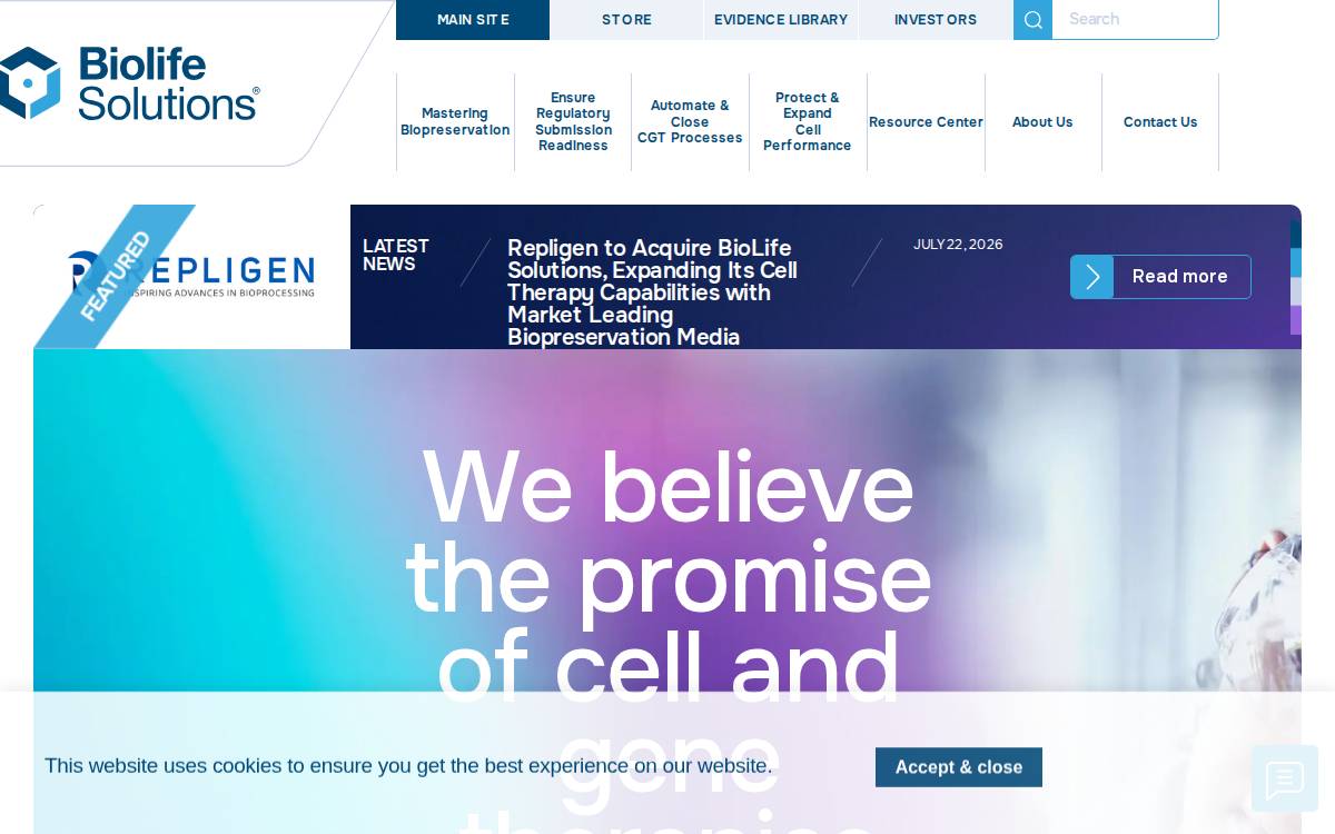 Biolifesolutions website preview