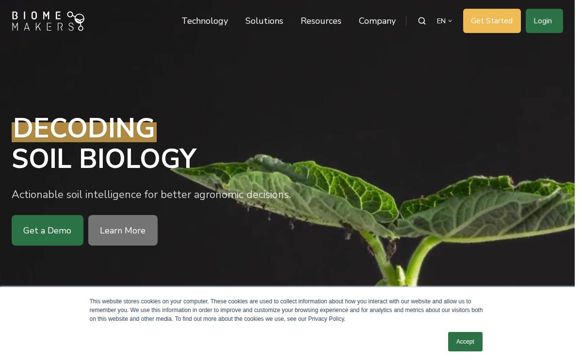 Biome Makers website preview