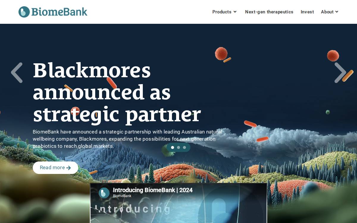 BiomeBank website preview