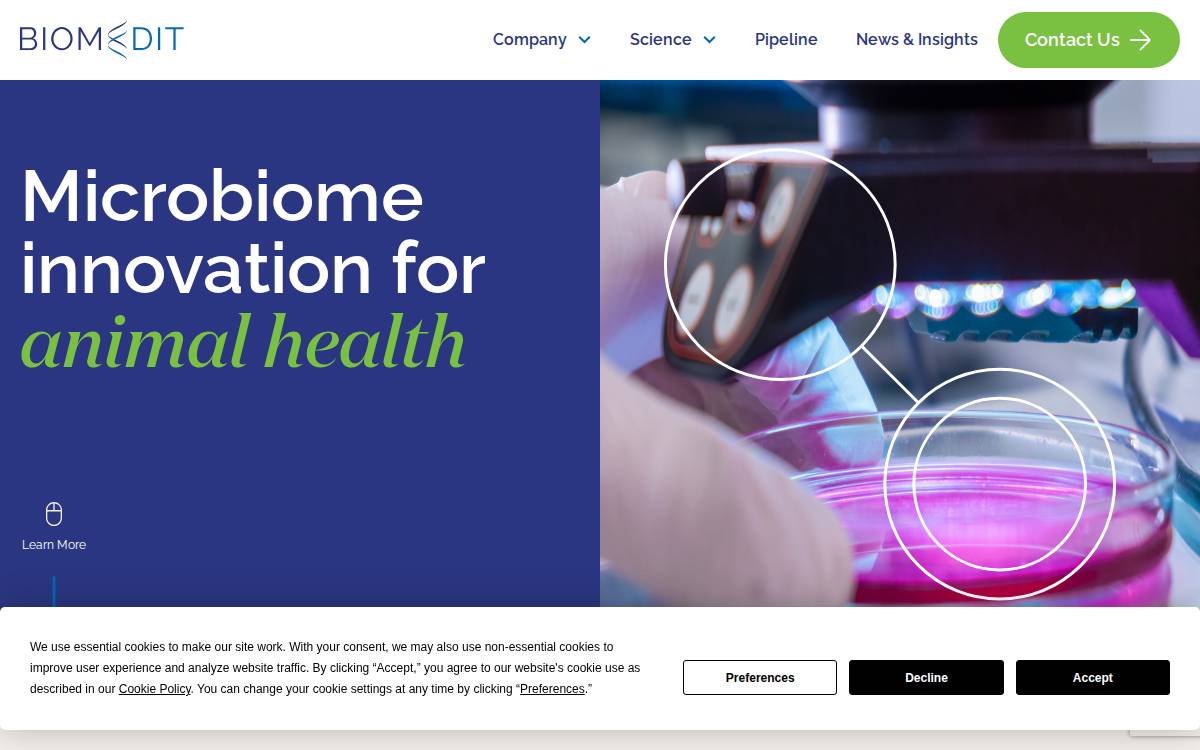 BiomEdit website preview