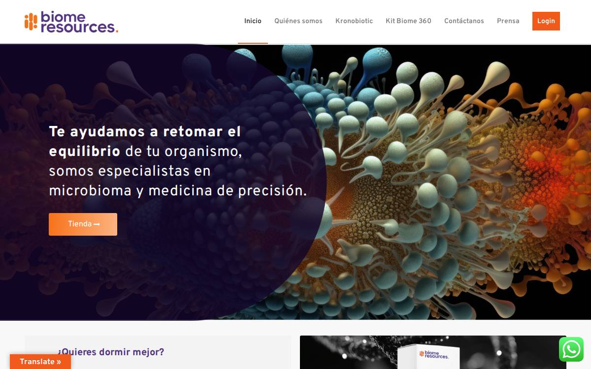 Biome Resources website preview