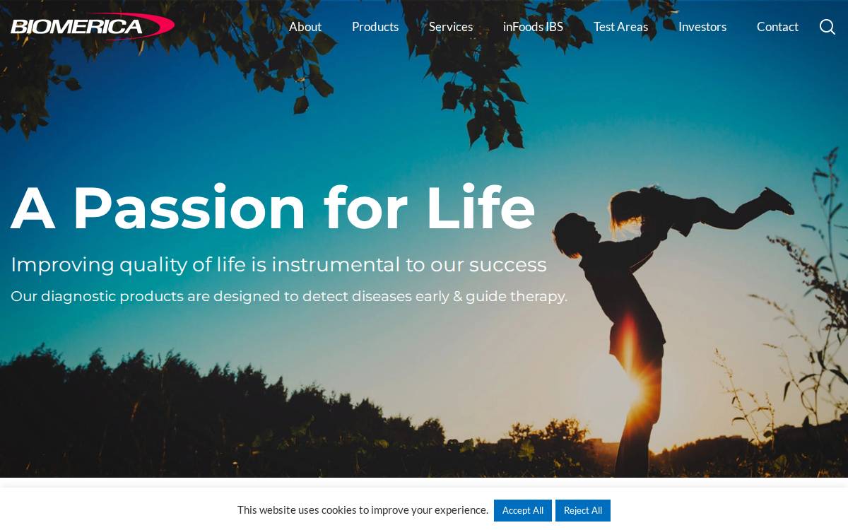 Biomerica website preview
