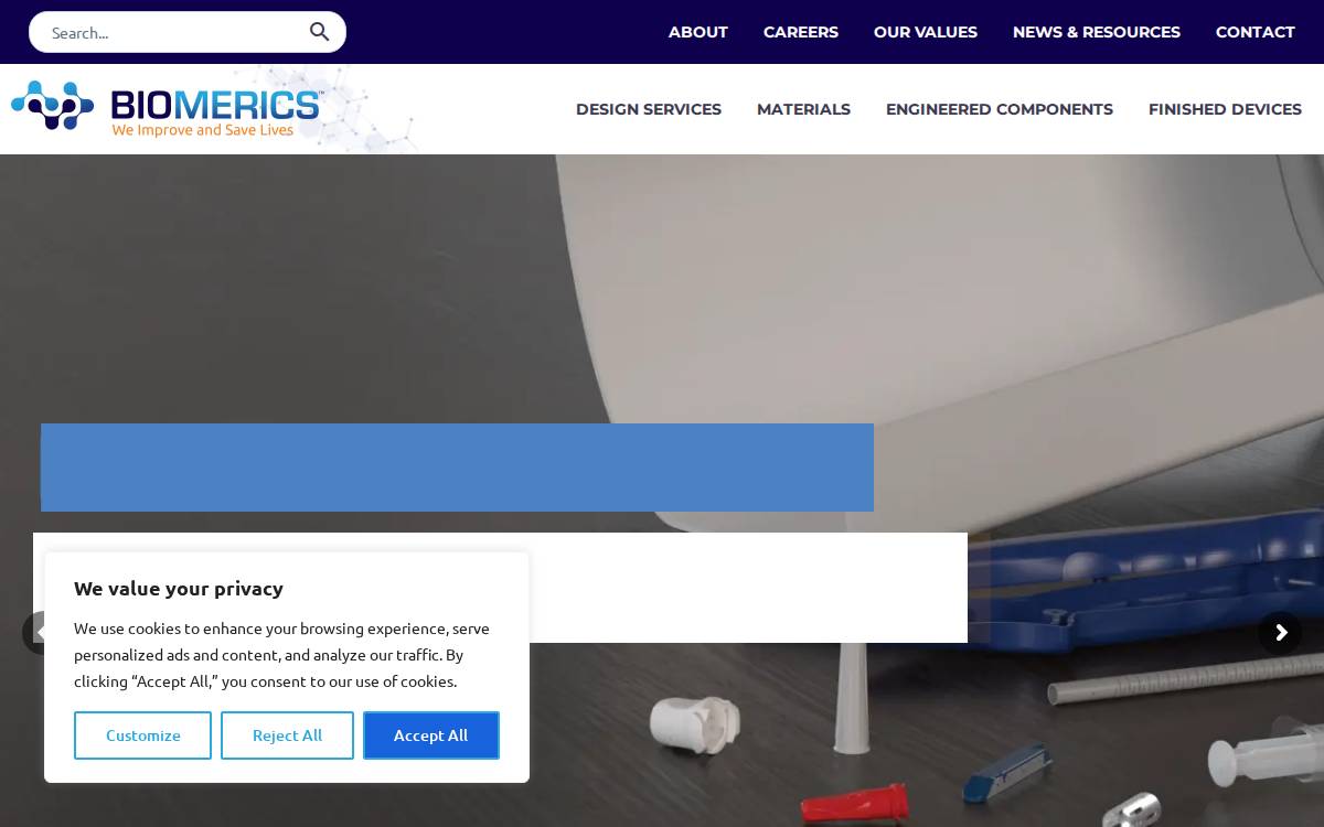 Biomerics website preview