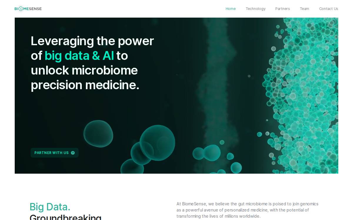 Biomesense website preview