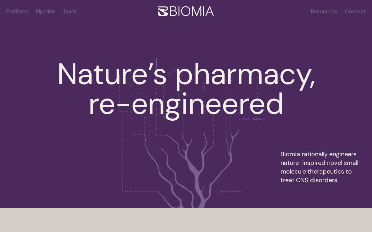 Biomia website preview