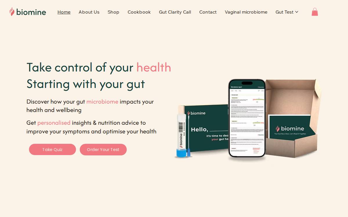 Biomine Health website preview