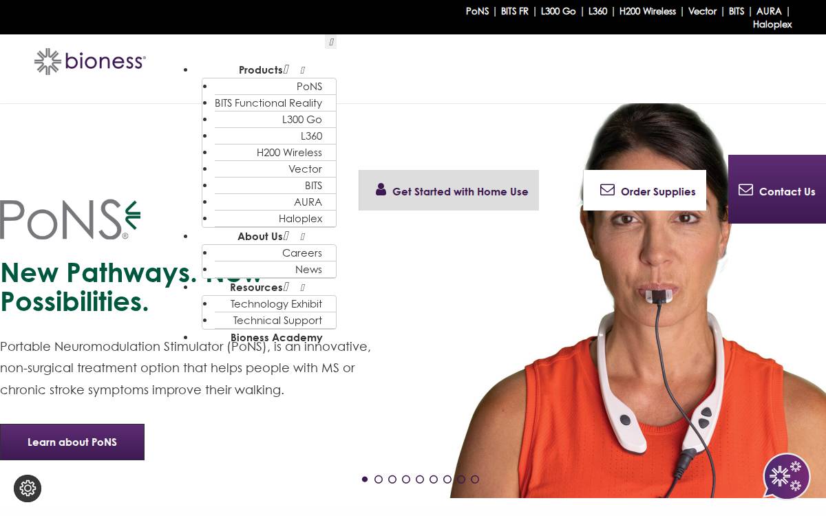 Bioness Medical website preview