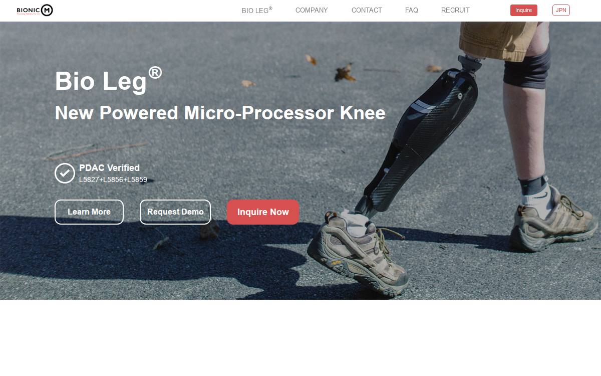 BionicM website preview