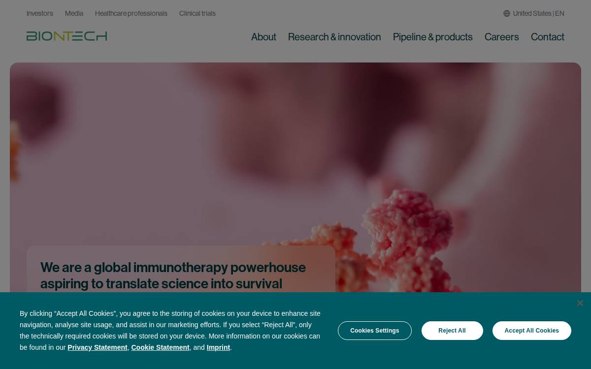 BioNTech website preview