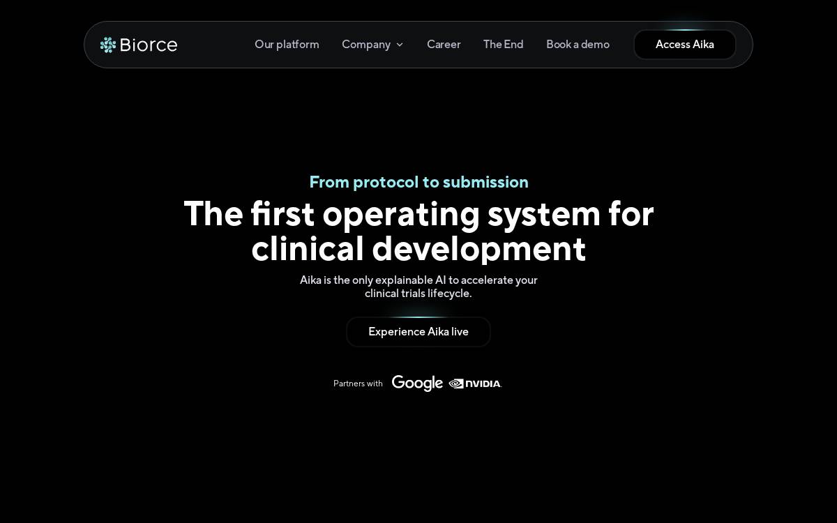 Biorce website preview
