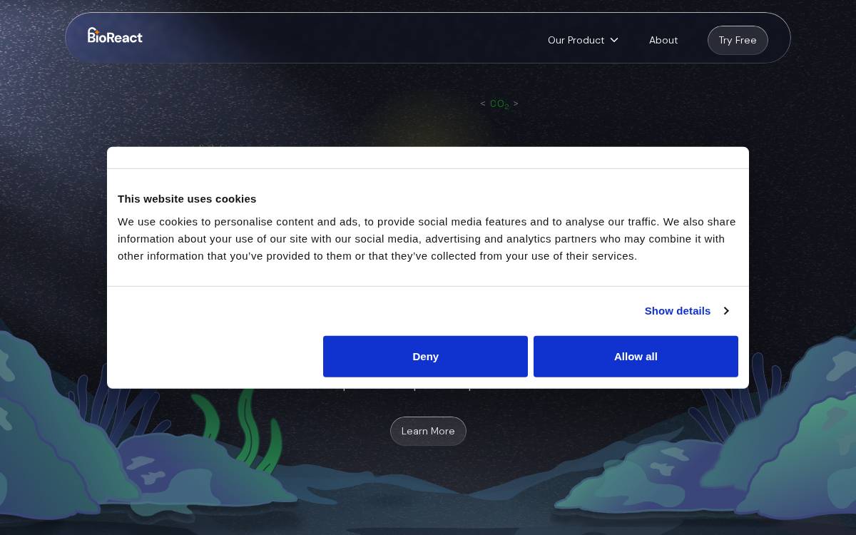 BioReact website preview